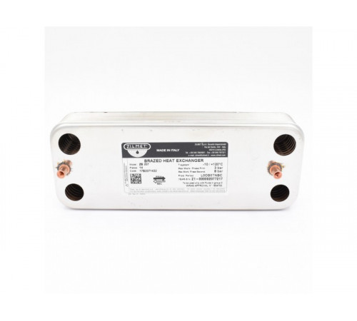 Теплообменник ГВС Zilmet 14 пластин для котлов Bosch Gaz 3000 W, Buderus Logamax U032, U034, Junkers Euroline (87054062870)
