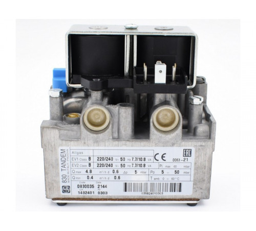 Газовый клапан SIT 830 Tandem 0830035 (заменяет 0830034) для Ariston Unobloc 24 RI, 31 RI, 38 RI, 45 RI (997343.A)