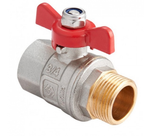 Кран шаровый Premium ВН бабочка 1/2" полнопроходной PN40