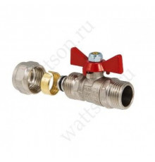 Кран шаровый под обжим, бабочка 16 х 1/2" нар.
