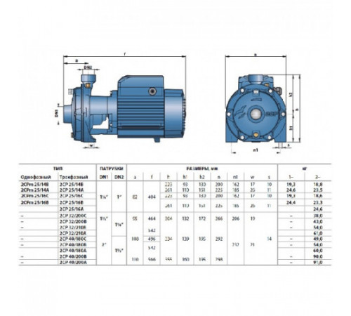 Поверхностный насос Pedrollo 2 CPm 25/14A